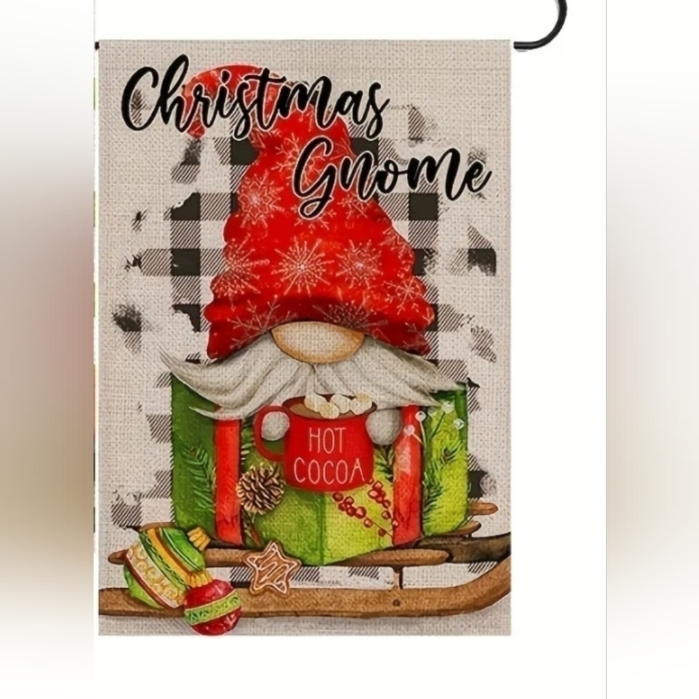 Christmas Gnome Garden Flag